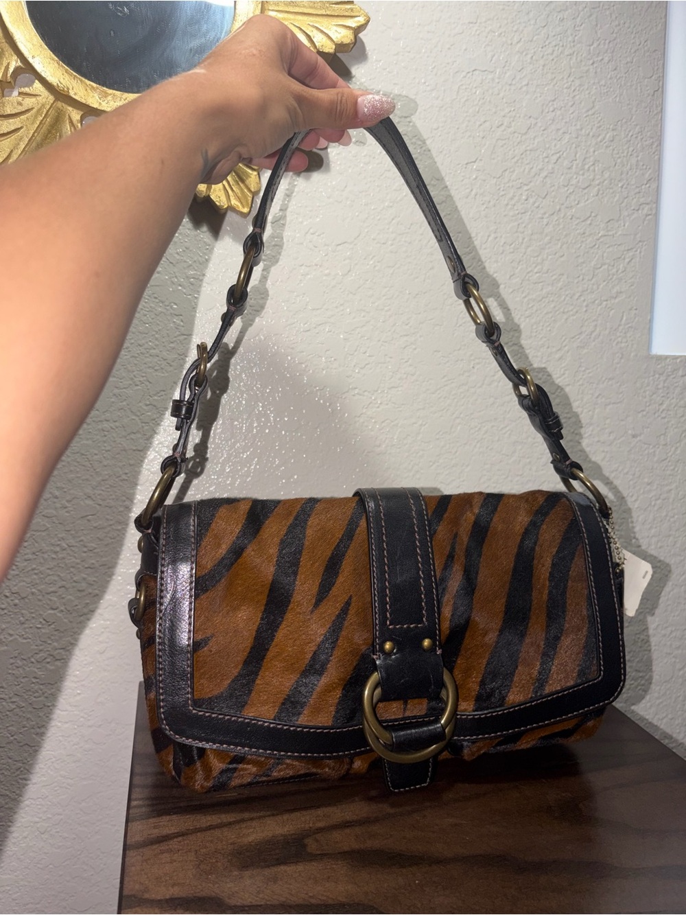 COACH RARE LTD Y2K CHELSEA FIELD POCKET HAIRCALF ZEBRA STRIPE PURSE